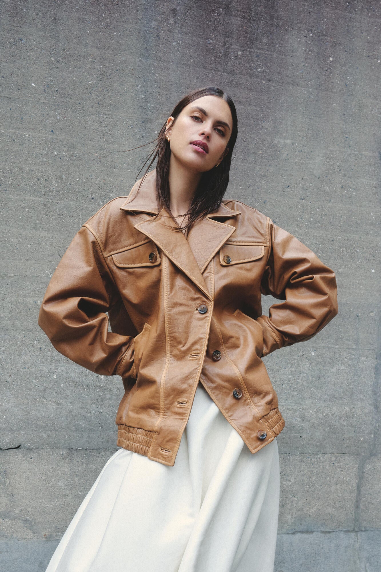 Mette læderjakke - Rubber